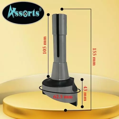 Assorts Fly Cutter 63.5 mm (2.5 Inch) Head Dia with 3/8 Inch Square HSS Tool Bit and Indexable Carbide Insert Tool R8 Shank 11.11 mm (7/16 Inch) UNF Drawbar