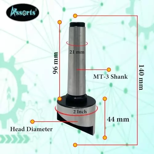 Assorts Fly Cutter with Carbide Inset Bit Tool Steel 50 mm 3MT Shank M12x1.75 mm