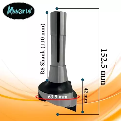 Assorts Fly Cutter 63.5 mm (2.5 Inch) Head Dia R8 Shank for Milling Machines