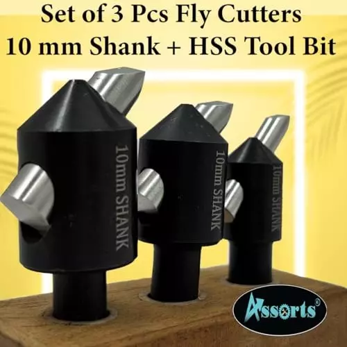 Assorts Fly Cutter Tool Steel 10 mm Straight Shank HSS Tool Bit