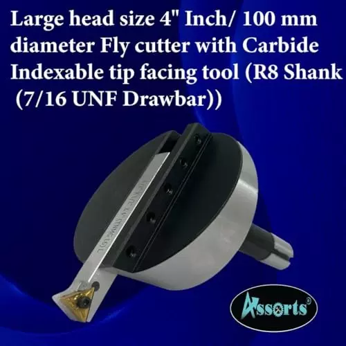Assorts Fly Cutter with Carbide Inset Bit Tool Steel 100 mm R8 Shank 1.11 mm Drawbar