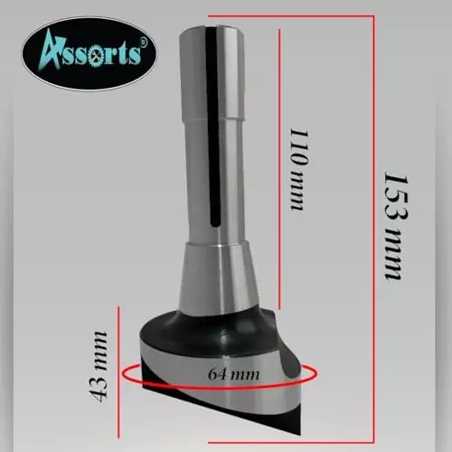 Assorts Fly Cutter 63.5 mm (2.5 Inch) Head Dia with 1/2x1/2x4 Inch MT2 HSS Tool Bit R8 Shank 7/16 Inch UNF Drawbar