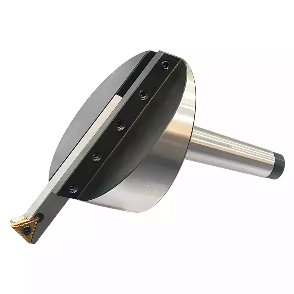 Buyohlic International Fly Cutter with Chrome Plated Carbide Indexable Tip (TNMG16), 4 inch (100 mm) Diameter R8 Shank and 7/16 UNF Drawbar, PP-4932-O79V