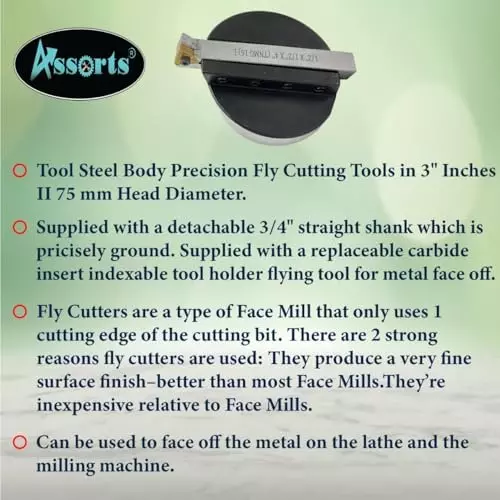 Assorts Fly Cutter Straight Shank 3/4 Inch with Replaceable Carbide Insert Indexable Tool