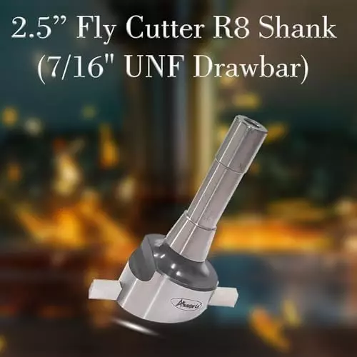 Assorts Fly Cutter 63.5 mm (2.5 Inch) Head Dia with 3/8 Inch Square HSS Tool Bit R8 Shank 11.11 mm (7/16 Inch) UNF Drawbar