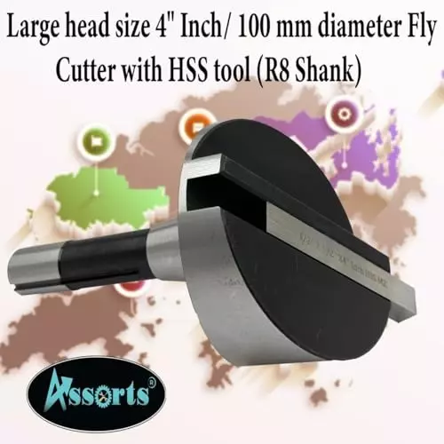Assorts Fly Cutter with HSS Tool Bit Tool Steel 100 mm R8 Shank 1.11 mm Drawbar