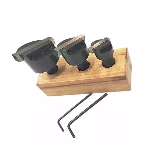 Buyohlic International Fly Cutter with 1/2 inch (12.7 mm) Shank, HSS Tool Bit, Wooden Stand for Rotary Table of Milling Machine, XW-WVBN-1ZUD (Set of 3)