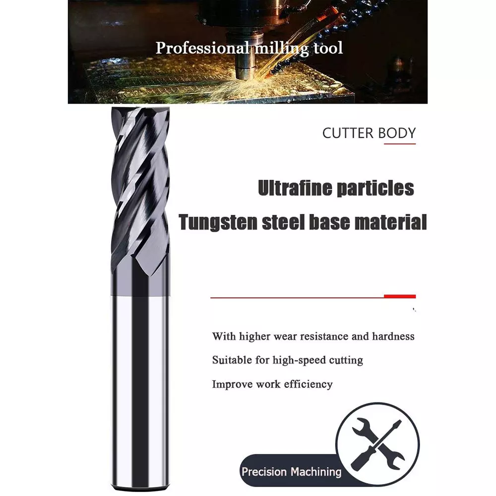 V3 VX1 Series Solid Carbide End Mill TIALN 45 HRC 10 mm Dia 4 Flutes 75 mm Overall Length