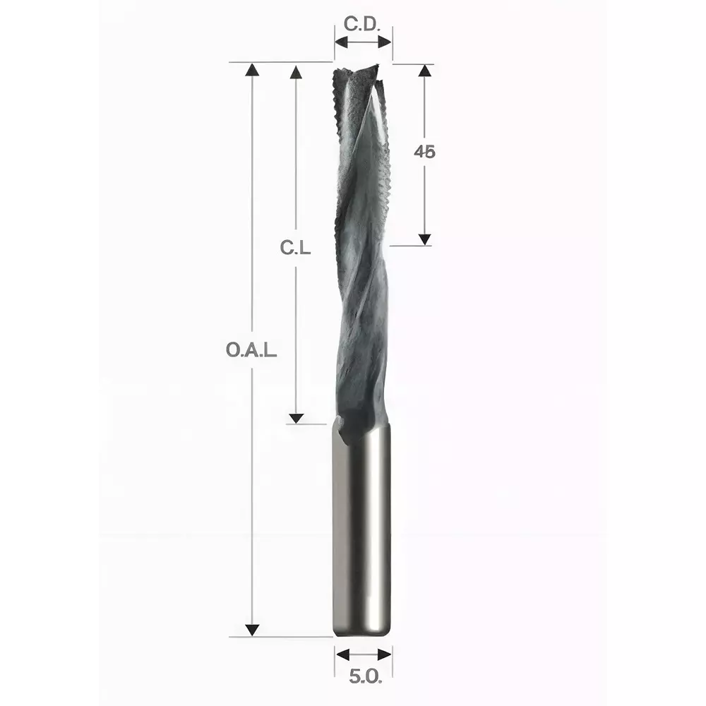 Timus Solid Carbide Up Cut Spiral Bit With Chip Breaker for Locksets TT.CBS 16 mm Cutting Diameter x 150 mm Overall Length, TT.CBS.16.95