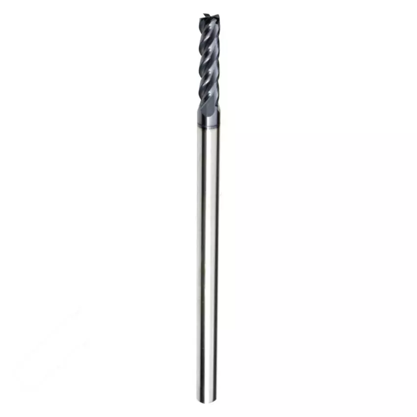 MIRANDA TOOLS Solid Carbide End Mill Extra Long Length 4 Flute ALTIN Coated, Diameter 6 mm and Overall Length 150 mm