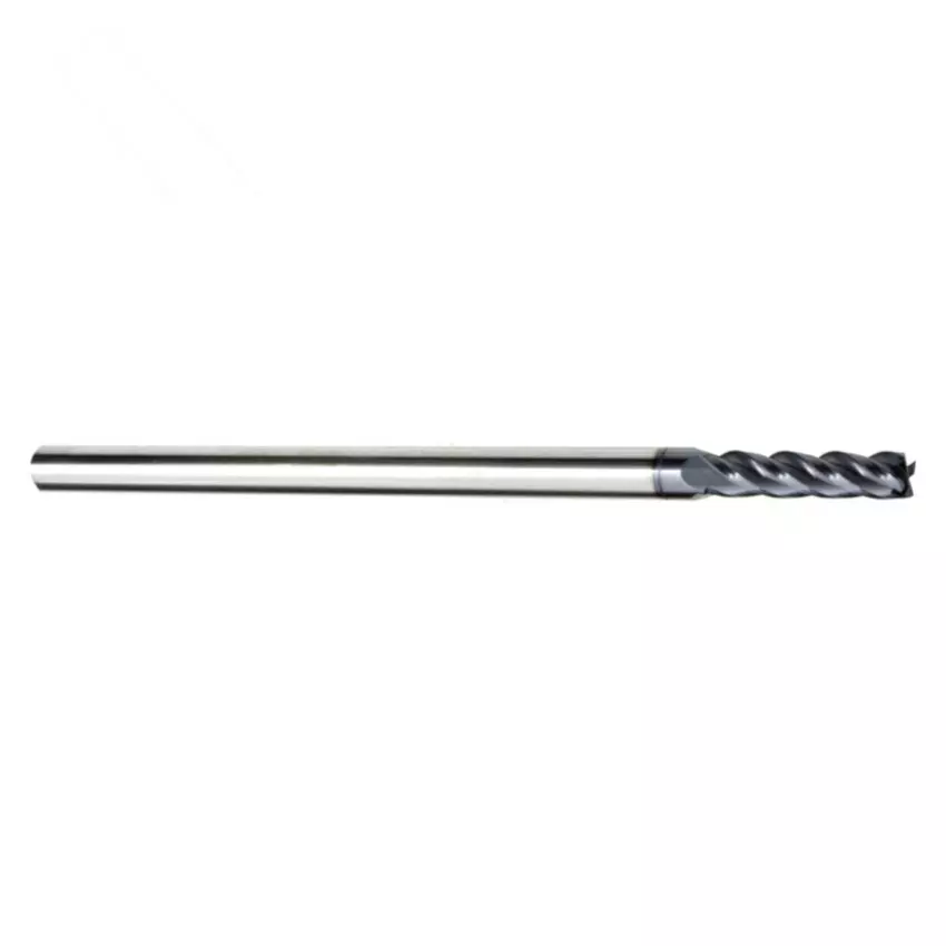 MIRANDA TOOLS Solid Carbide End Mill Extra Long Length 4 Flute ALTIN Coated, Diameter 6 mm and Overall Length 150 mm