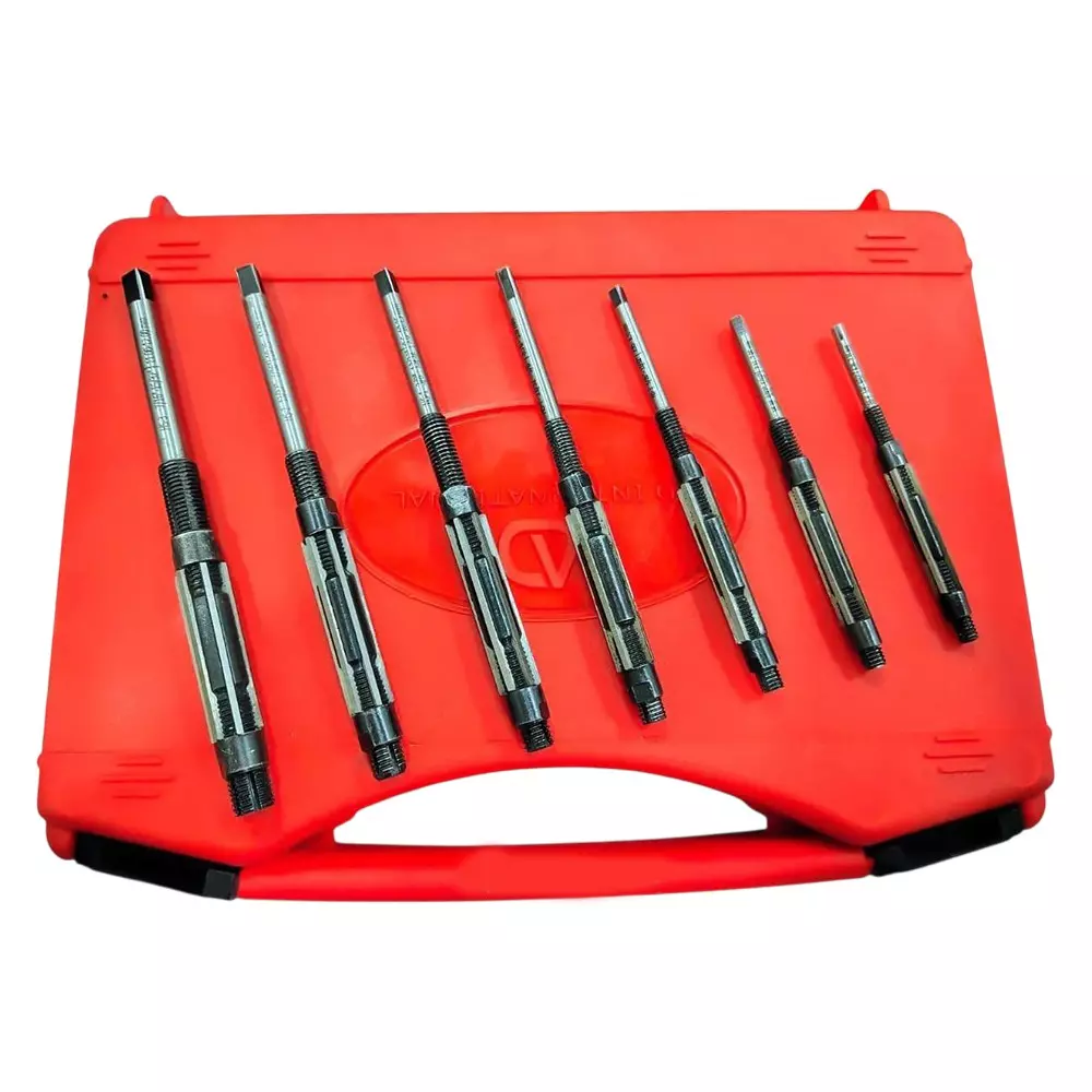 A.D INTERNATIONAL Hand Reamers Set 1/4 to 15/32 inch (6.35-12 mm) Size with 3 to 10 mm Taps Holding Capacity, XY-MPI4-ZWCY (Set of 7)