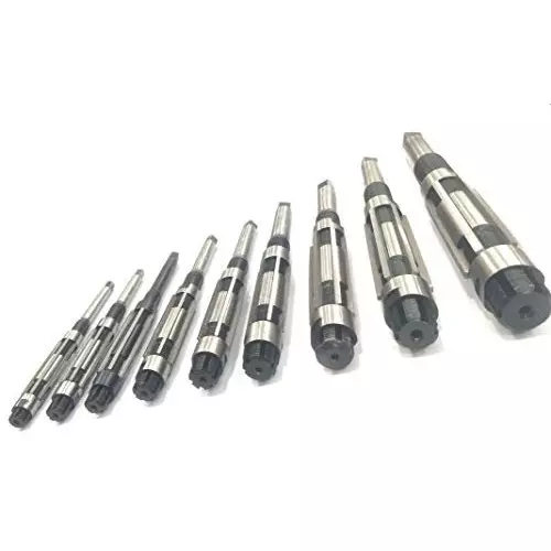 Assorts Adjustable Hand Reamer Set of 9 Pcs High Carbon Steel 11.906 to 30.162 mm, H4 to H12