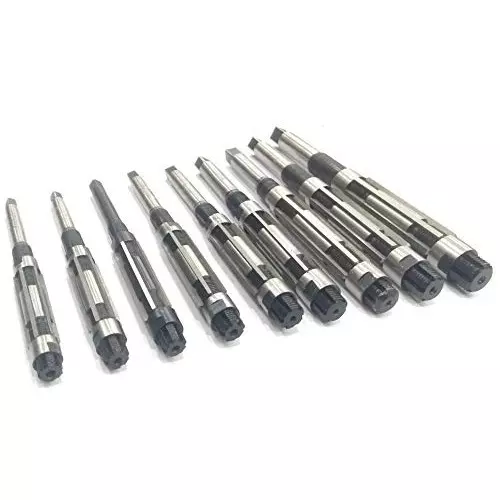 Assorts Adjustable Hand Reamer Set of 9 Pcs High Carbon Steel 389.128 to 27.517 mm, H4 to H14