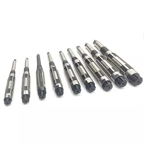 Assorts Adjustable Hand Reamer Set of 9 Pcs High Carbon Steel 389.128 to 27.517 mm, H4 to H14