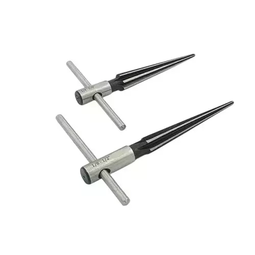 Buyohlic International Tapered Reamer Hardened Alloy Steel 1/8 to 1/2 inch (3.1-12.7 mm) & 1/8 to 5/8 inch (3.1-15.8 mm) for Aligning Holes & Removing Burrs, B6-I5PU-ZYJY (Set of 2)