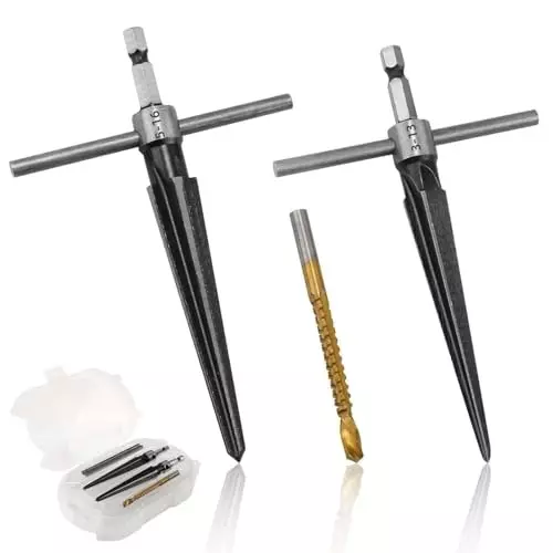 DY TOOLS Tapered Reamer High Carbon Steel 3-13 mm & 5-16 mm 5 Fluted Chamfer Bridge Pin (Pack of 4)