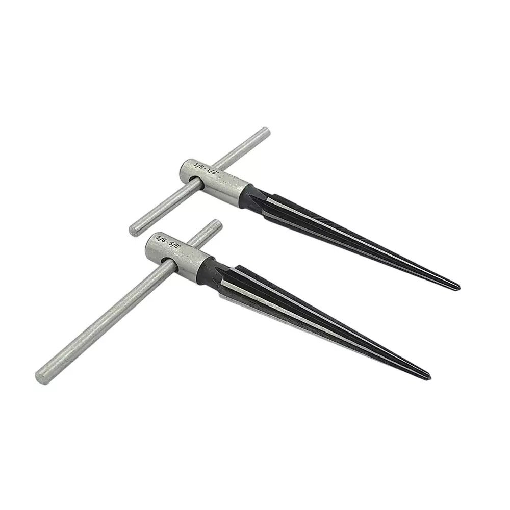 GENERIC Tapered Reamer Hardened Alloy Steel 1/8 to 1/2 inch (3.1-12.7 mm) & 1/8 to 5/8 inch (3.1-15.8 mm) for Aligning Holes & Removing Burrs, B6-I5PU-ZYJY (Set of 2)