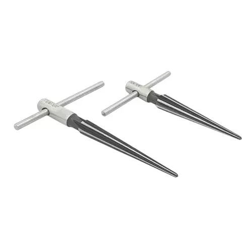 GENERIC Tapered Reamer Hardened Alloy Steel 1/8 to 1/2 inch (3.1-12.7 mm) & 1/8 to 5/8 inch (3.1-15.8 mm) for Aligning Holes & Removing Burrs, B6-I5PU-ZYJY (Set of 2)