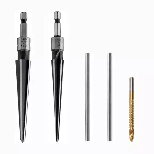 DY TOOLS Tapered Reamer High Carbon Steel T Shape Handle 3-13 mm Bridge Pin (Pack of 4)