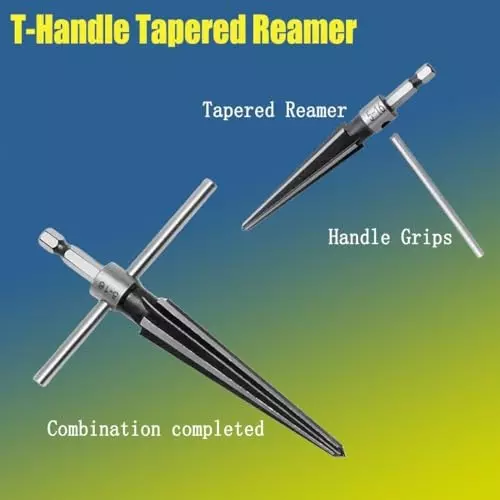 DY TOOLS Tapered Reamer High Carbon Steel T Shape Handle 3-13 mm Bridge Pin (Pack of 4)