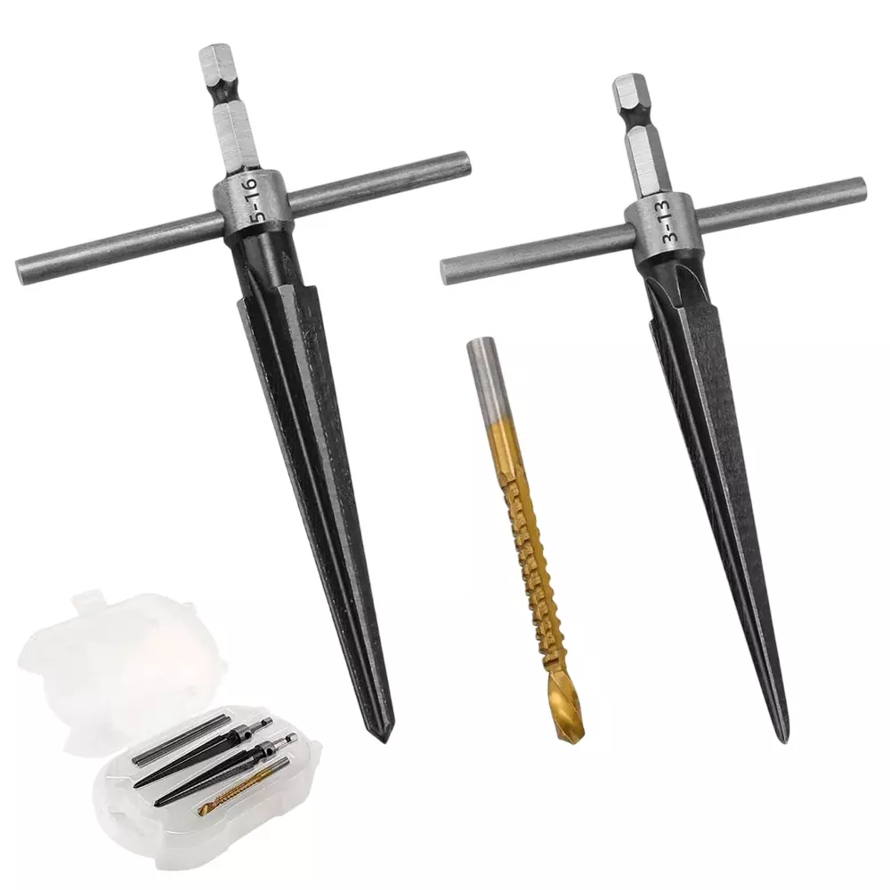 DY TOOLS Tapered Reamer Set High Speed Steel T Shape Handle 3-13 mm & 5-16 mm