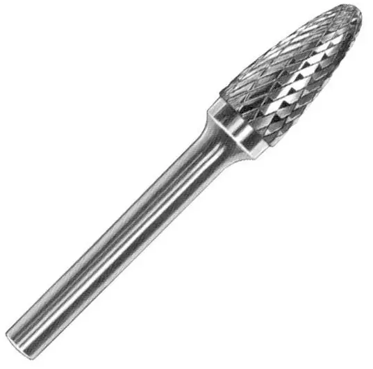 YG1 6.3X12.7mm Double Cut Tree With Radius End Burr OAL: 50mm Shank Dia: 3mm