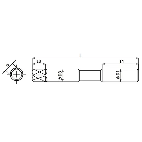 TOTEM BSW Straight Flute HSS Hand Tap 3/16 Inch (Pack of 3)