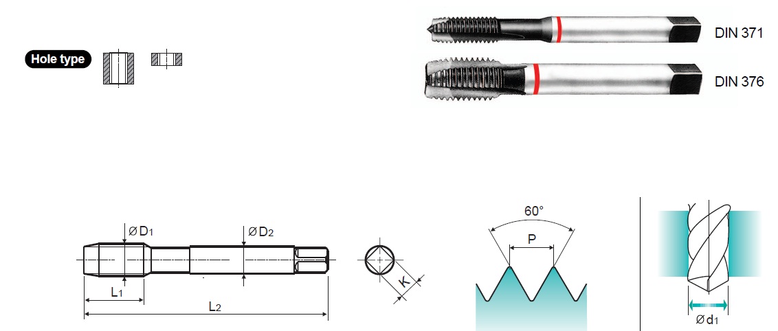  YG1 Spiral Point Taps Metric Coarse Din 371/376 Hss Premium