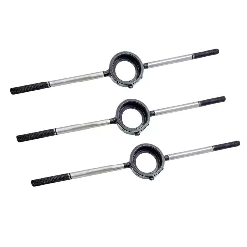 Buyohlic International Heavy Duty Round Die Stock Handle Knurled Body Size 13/16 inch (20.6 mm) and 14-1/2 inch (368.3 mm) Overall Length for Threading, S9-Z3KQ-QYB6 (Pack of 3)