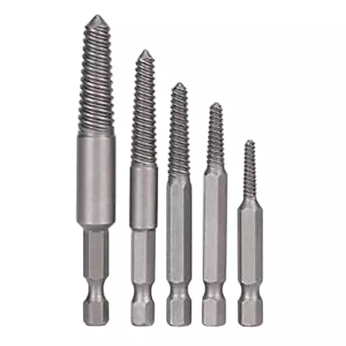 DY TOOLS Screw Extractor Set Tool Steel Hex Shank 3-10 mm Dia (Pack of 5)