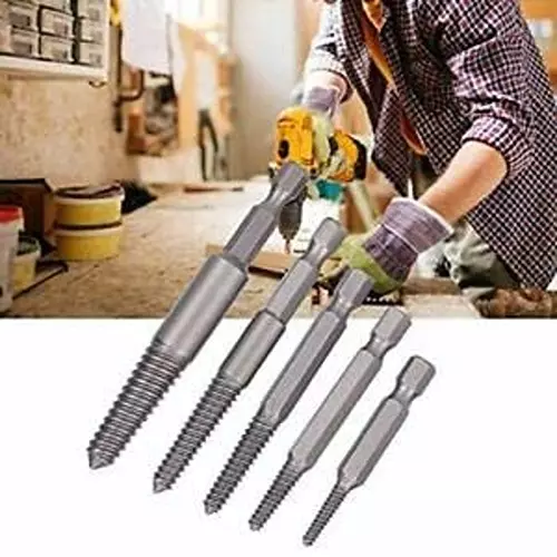 DY TOOLS Screw Extractor Set Tool Steel Hex Shank 3-10 mm Dia (Pack of 5)
