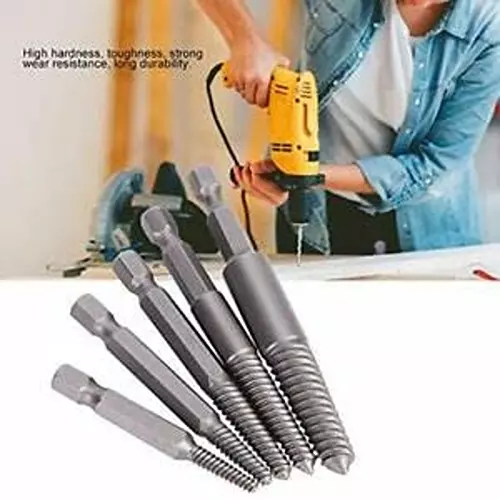 DY TOOLS Screw Extractor Set Tool Steel Hex Shank 3-10 mm Dia (Pack of 5)