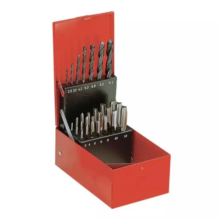 Facom Tap Drill Set Metric Standard M3, M4, M5, M6, M8, M10, M12 Thread, 227.J2A
