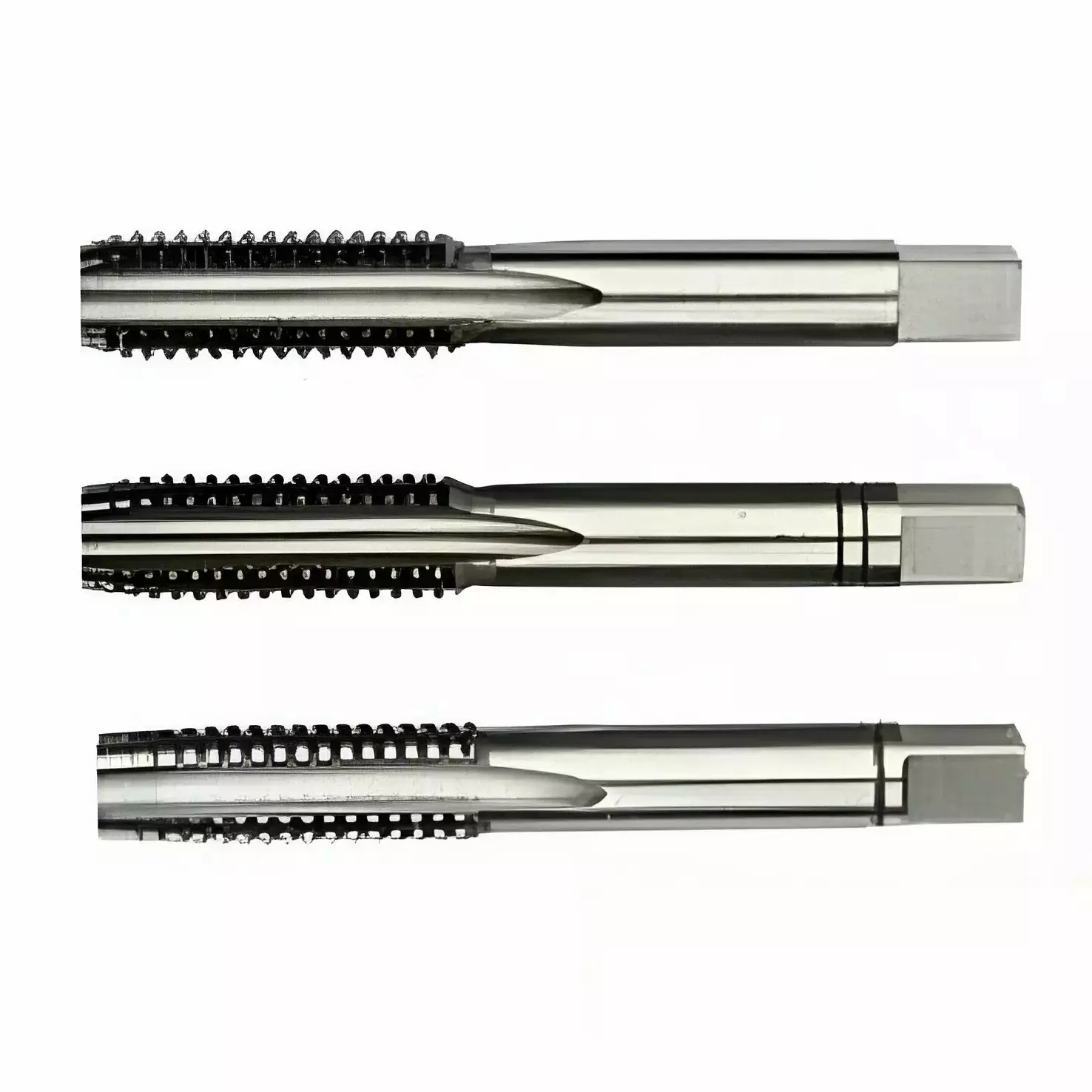MIRANDA TOOLS HSS Metric Fine Tap Straight Flute SO2 Type, Size M8.0 x 1.00 mm (Set of 3)