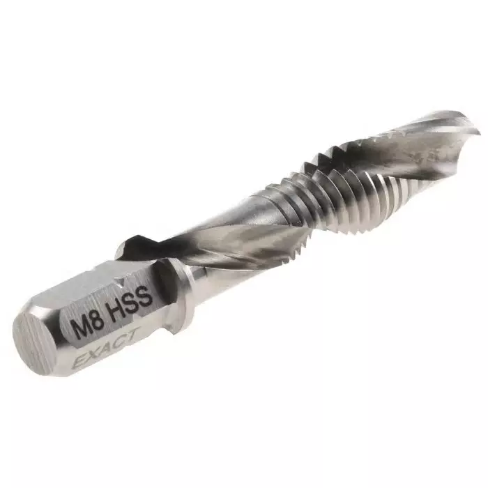 EXACT Threading Tap HSS 1-Piece 1.25 mm Pitch Metric Standard M8 Thread, 5905
