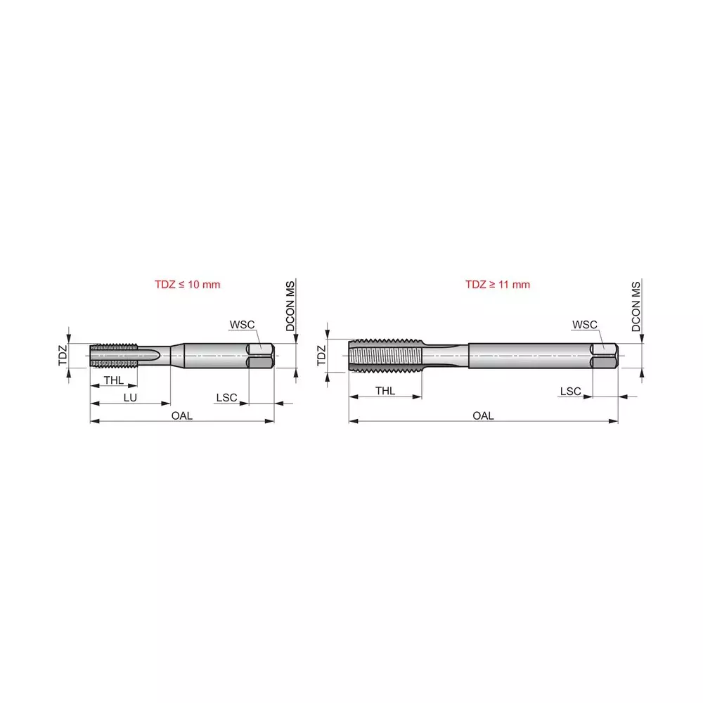 Dormer Pramet Straight Flute Hand Taps 2.8 mm Dia, 0.45 mm Thread Pitch, 44.5 mm Overall Length, E500M2.6NO1