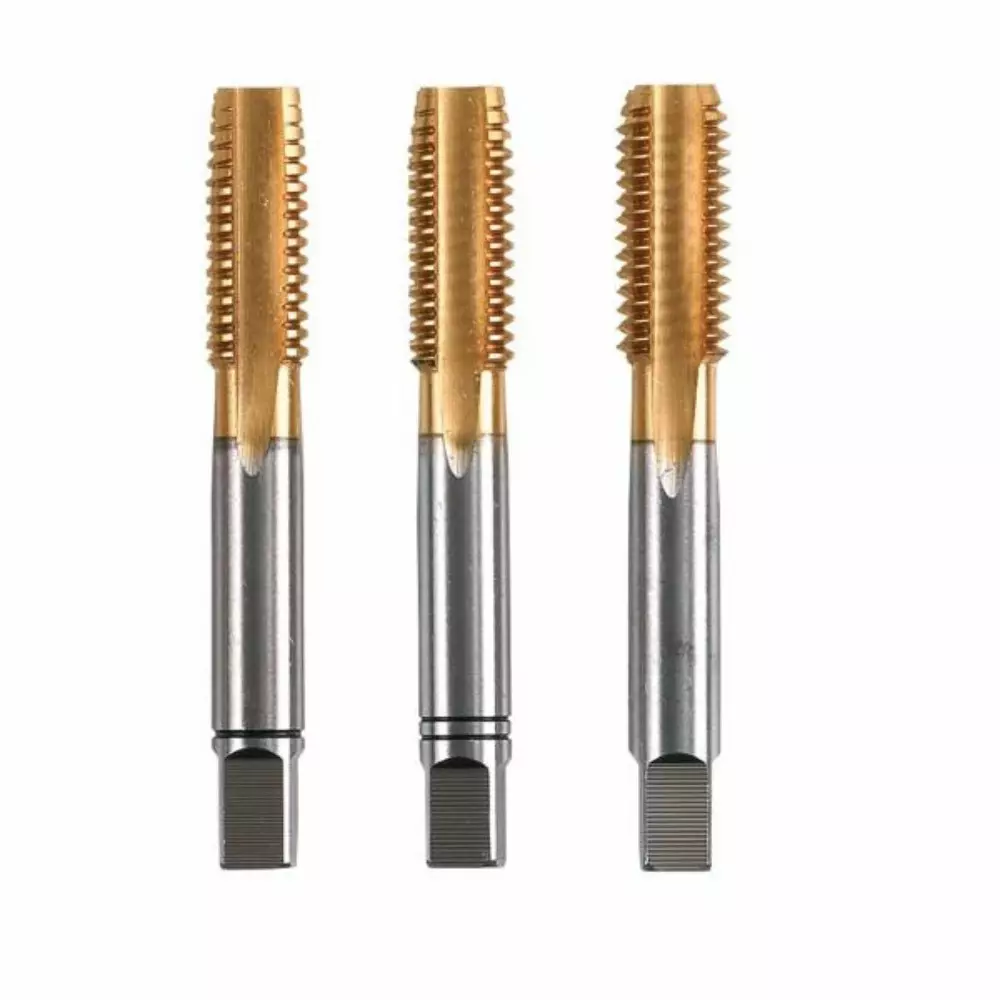 MIRANDA TOOLS HSS Hand Tap SO3 Tin Type M35 Grade for Thread Formation (Set of 3)