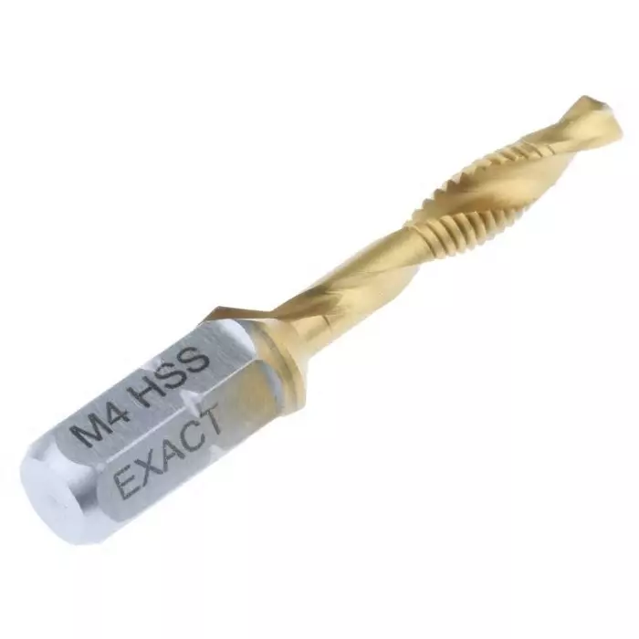 EXACT Threading Tap HSS 1-Piece 0.7 mm Pitch Metric Standard M4 Thread, 5922