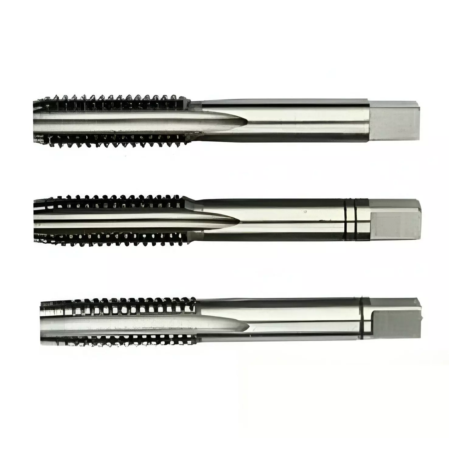 MIRANDA TOOLS HSS Hand Tap Straight Flute IS 6175-P3 SO3 Type Ground Thread Coarse Pitch, Size M4.0 x 0.70 mm (Set of 3)