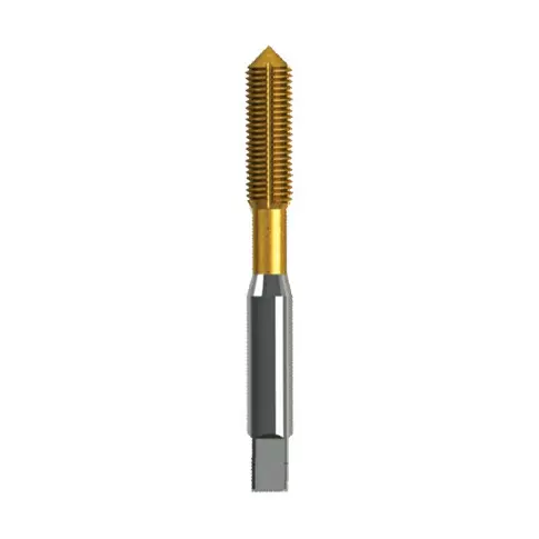 Indian Tools HSS-E Hand Tap Panther Series As Per IS 6175 - Part - II Fluteless Oil Grooves TiN Coating M10 Nominal Diameter x 1.50 mm Pitch