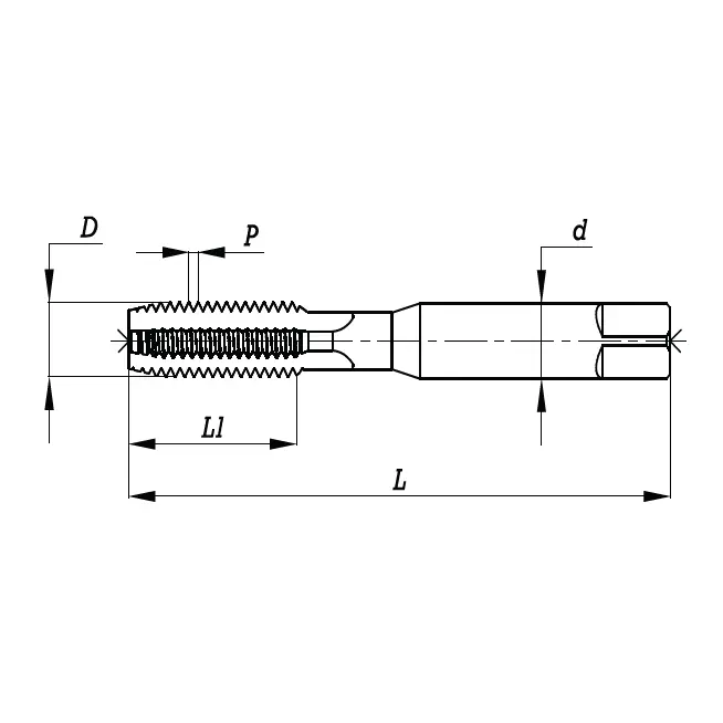 Indian Tools HSS Hand and Short Machine Tap Coarse Pitch Straight Flute Part III TiN Coating M14 Nominal Diameter x 2.00 mm Pitch