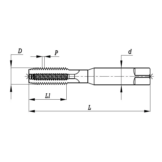 Indian Tools HSS Hand and Short Machine Tap Fine Pitch Straight Flute Part III TiN Coating M20 Nominal Diameter x 1.5 mm Pitch