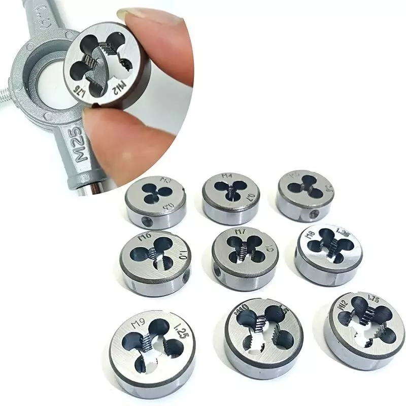 FLAMINGO ENTERPRISE Tap and Die Set Single Sided M3 to M12 Range, FM-587 (Set of 20 Pcs)