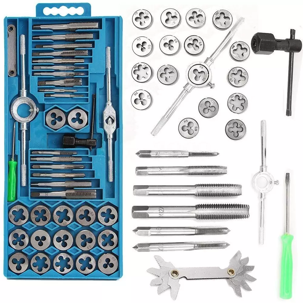 FLAMINGO ENTERPRISE Tap and Die Set Single Sided M3 to M12 Range, FM-593 (Set of 40 Pcs)