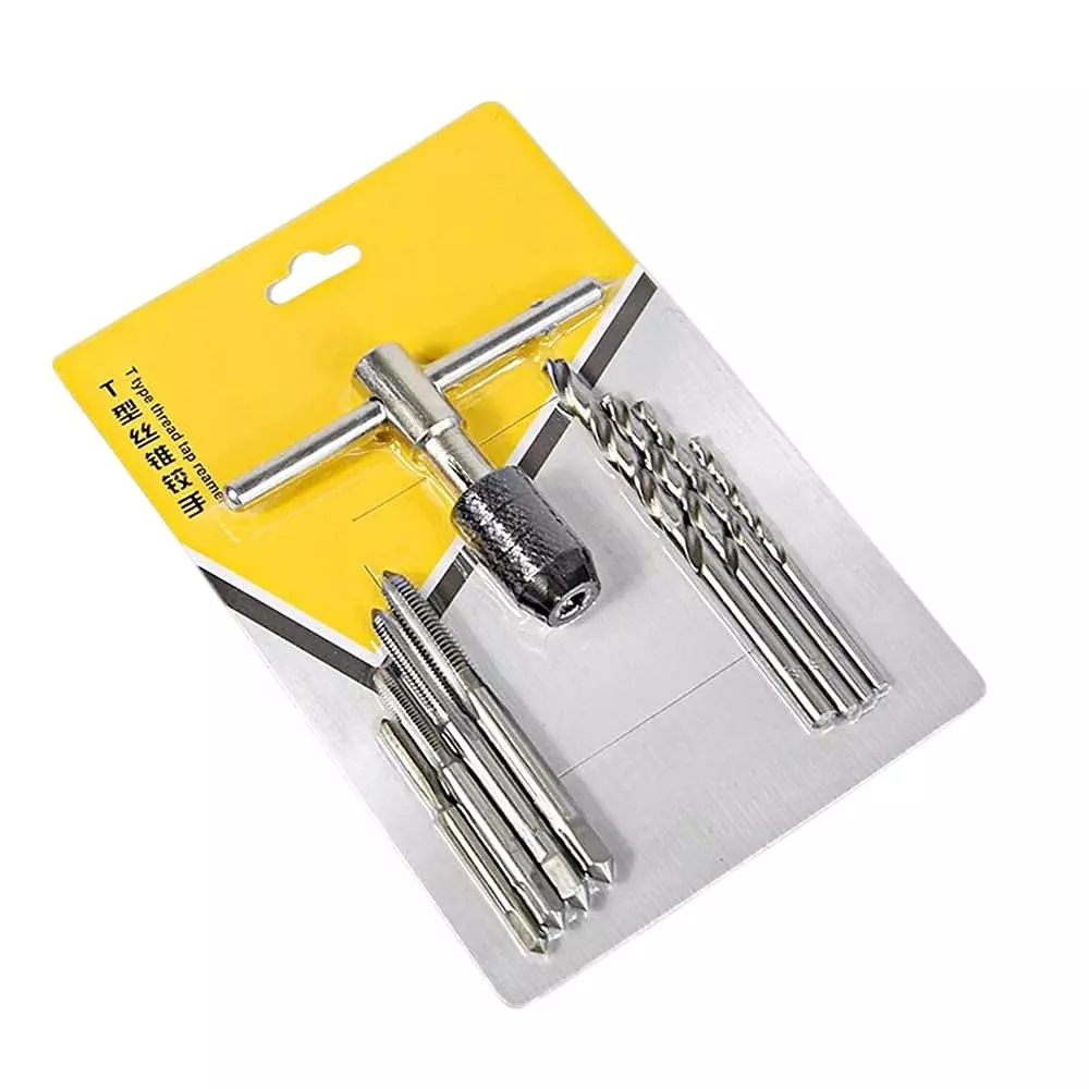 ATOZSHOP11 Mini Hand Tap & Die Tool Set M4, M5, M6, M8 Tap Size (Set of 9 Pcs)