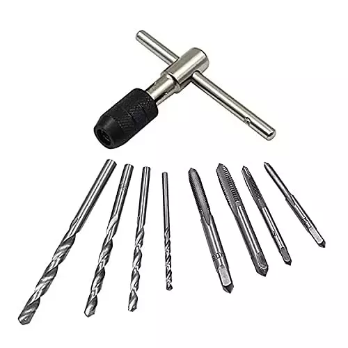 ATOZSHOP11 Mini Hand Tap & Die Tool Set M4, M5, M6, M8 Tap Size (Set of 9 Pcs)