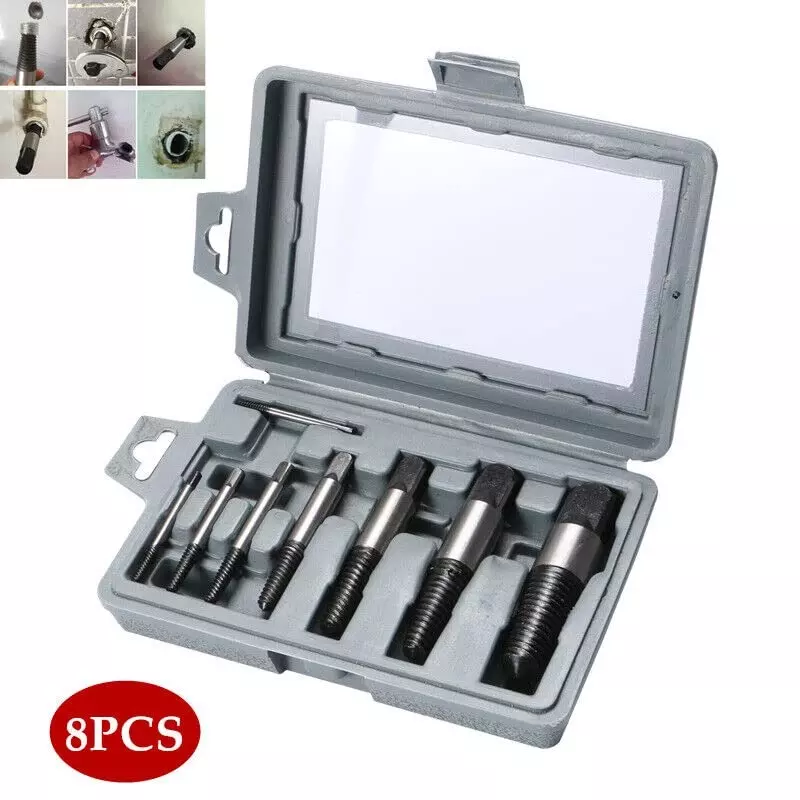 YADAV 8 Pcs Screw Extractor Set Broken Pipe, Valve Screw & Bolt Remover Drill Bits Repair Tool 15 x 10 x 5 cm