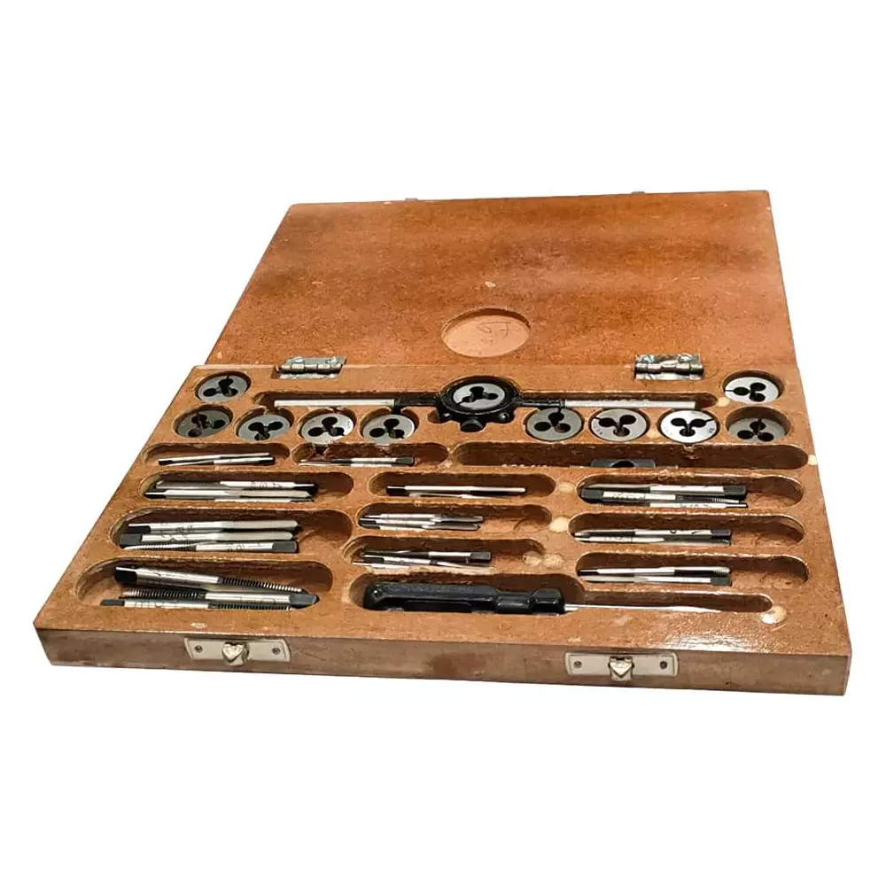 Buyohlic International British Association Tap and Dies Set 0 to 10 BA Thread Size with Wooden Box, 91-6O4M-0ANZ (Set of 47)