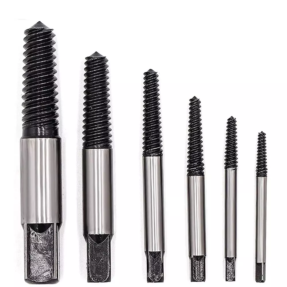 Veltrix 6 Pcs Broken Bolt Extractor Kit for 1/8 to 1 inch Thread Broken Stud, Screw, Bolt Easy Back Out